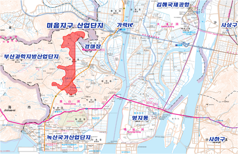 서부산권 위치도